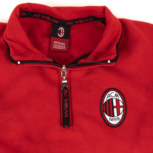 Pigiama tuta uomo Milan mezza zip cotone felpato B2MI14116 rosso