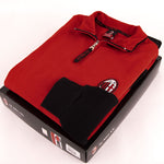 Pigiama tuta uomo Milan mezza zip cotone felpato B2MI14116 rosso