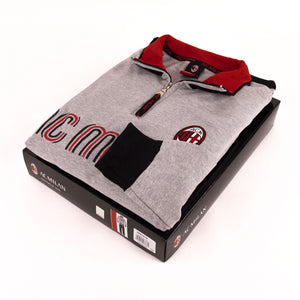 Pigiama tuta bambino Milan mezza zip cotone felpato B2MI15116 grigio