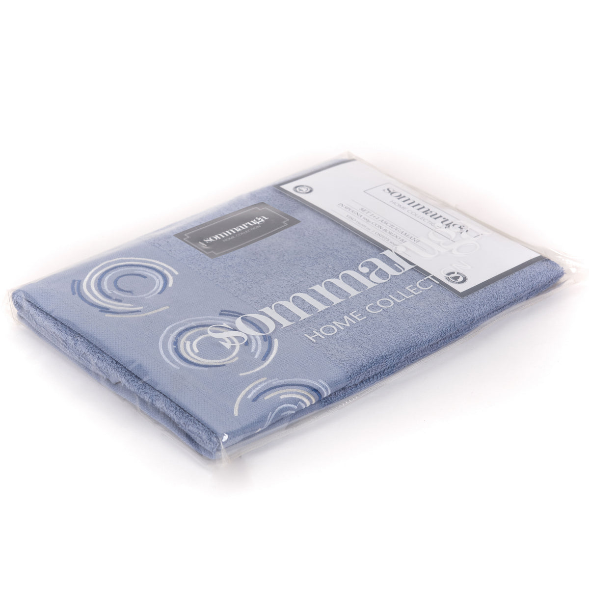 Set asciugamani viso + ospite Sommaruga BA9006 spugna dis 1 azzurro