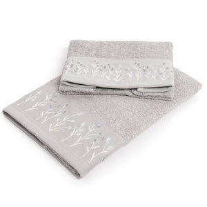 Set asciugamani viso + ospite Sommaruga BA9006 spugna dis 2 grigio perla