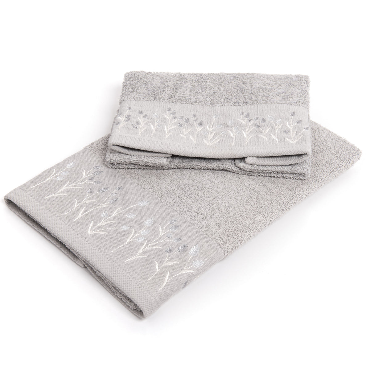 Set asciugamani viso + ospite Sommaruga BA9006 spugna dis 2 grigio perla