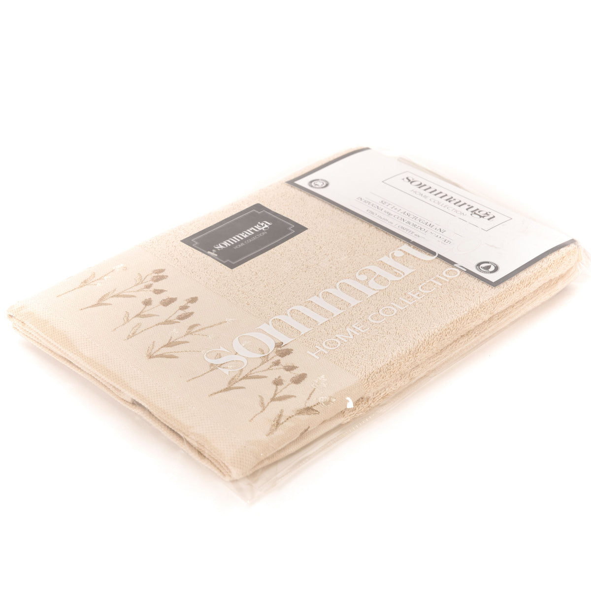 Set asciugamani viso + ospite Sommaruga BA9006 spugna dis 2 beige