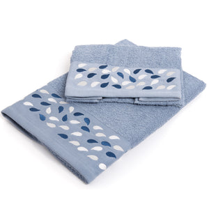Set asciugamani viso + ospite Sommaruga BA9006 spugna dis 3 azzurro