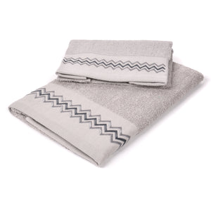 Set asciugamani viso + ospite Sommaruga BA9006 dis.6 grigio