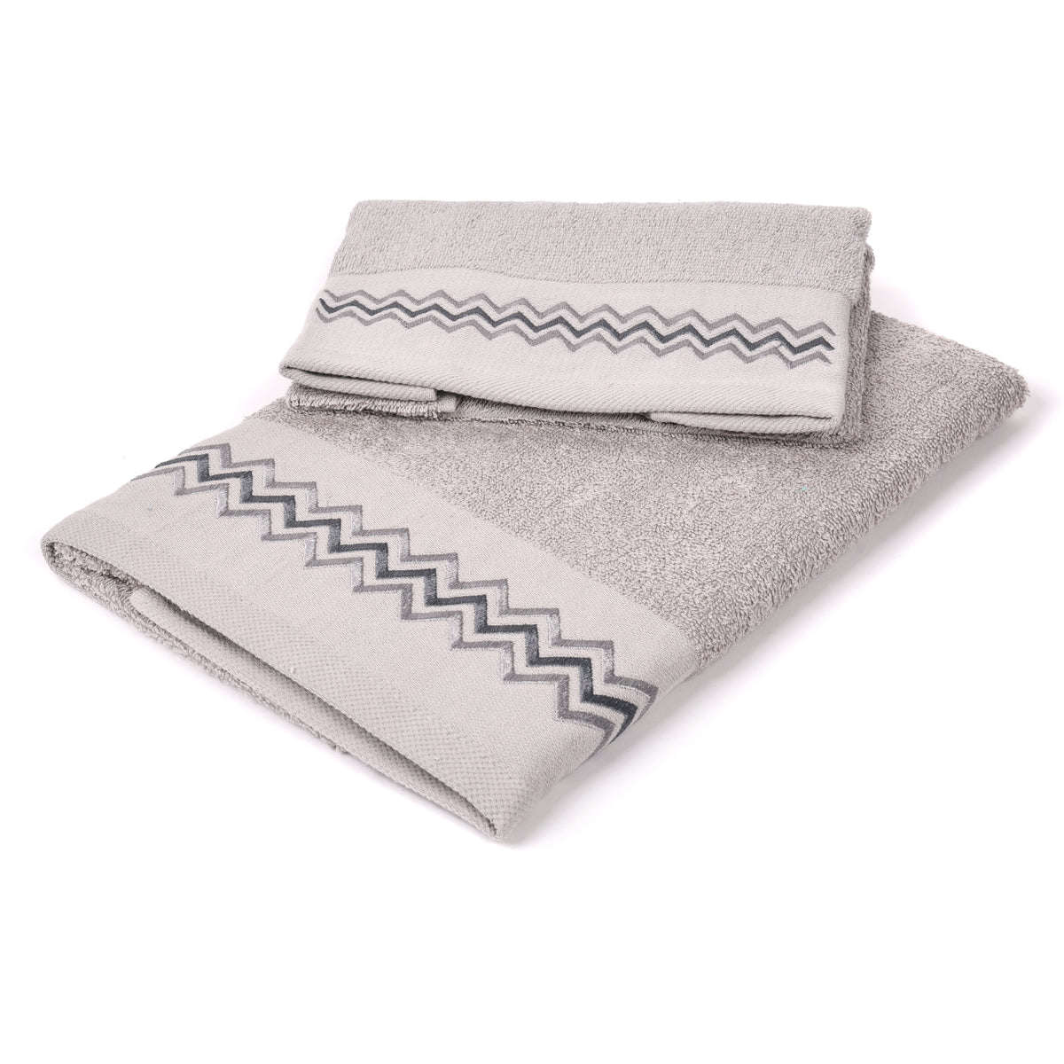 Set asciugamani viso + ospite Sommaruga BA9006 dis.6 grigio
