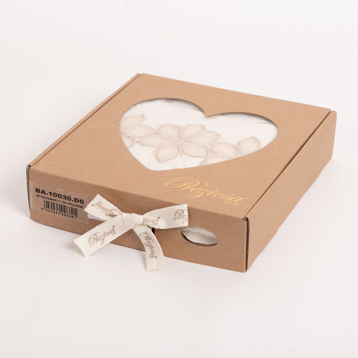 Set asciugamani viso + ospite Preziosa BA10030 spugna panna