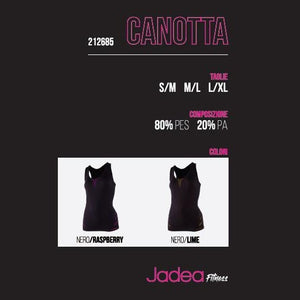 Canotta donna sportiva Jadea Fitness 212685 traspirante nero / fuxia