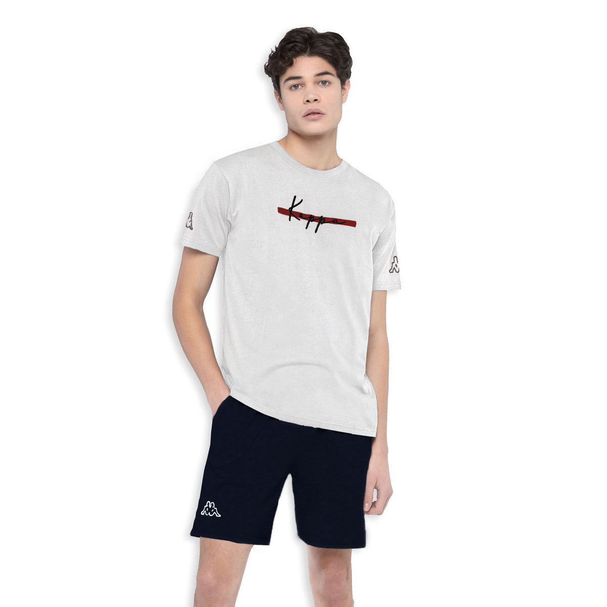 Pigiama uomo ragazzo Kappa KMS22832 100% cotone grigio chiaro melange