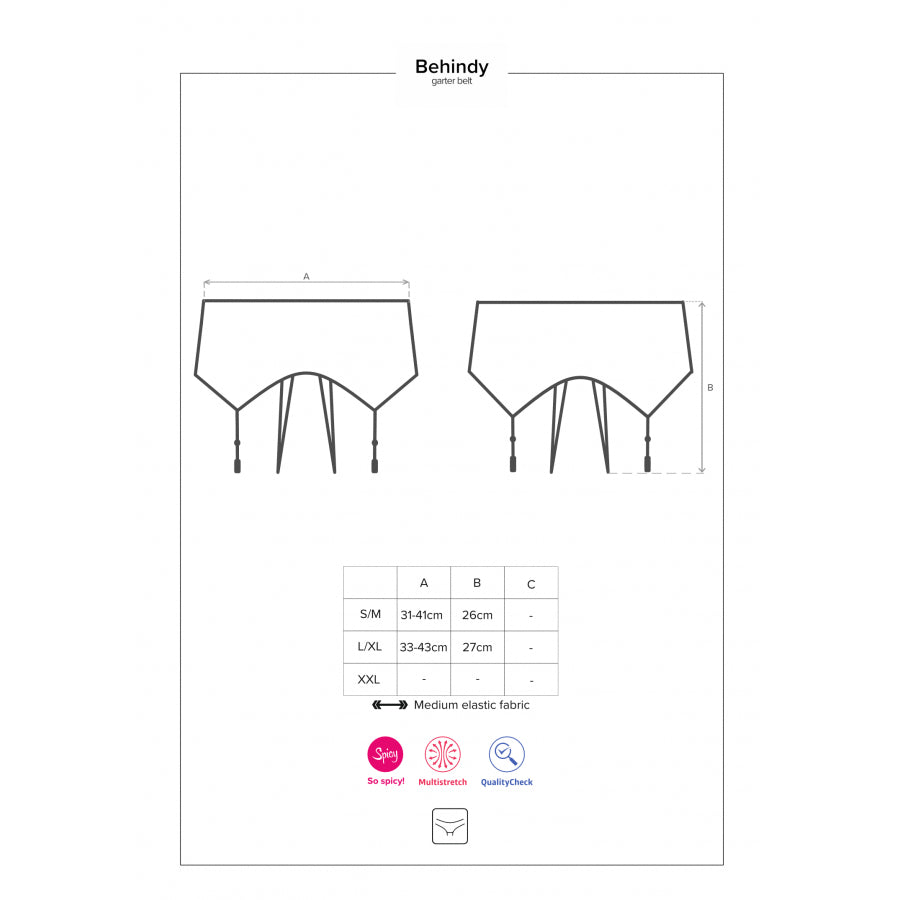 Sexy reggicalze cavallo e retro aperto Obsessive Behindy garter belt