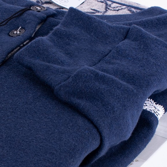 Pigiama donna punto milano blu polsino Biancaluna D2524