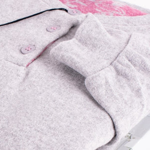 Pigiama donna punto milano rosa con polsino Biancaluna D2524