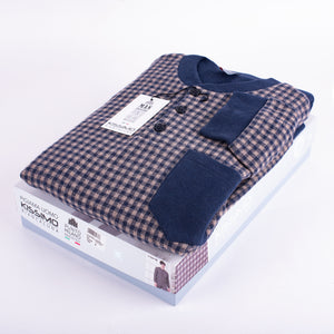 Pigiama uomo invernale Biancaluna U1524 punto milano blu