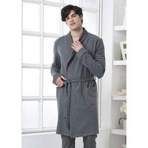 Vestaglia uomo giacca da camera grigio punto milano Biancaluna 1525