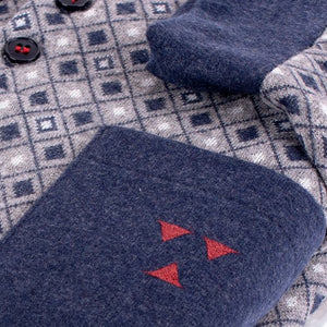 Pigiama uomo invernale punto milano Biancaluna U1528 blu rombi