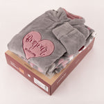 Pigiama donna in coral cuori Biancaluna D 33001 grigio