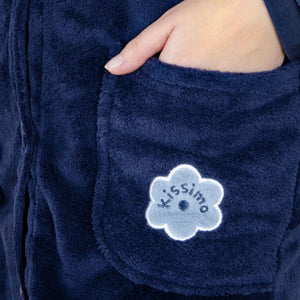 Giacca da camera bottoni coral Biancaluna coral fleece blu 33003