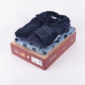Pigiama donna giacca con zip in coral Biancaluna 33004 blu
