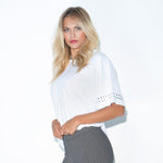 Maglia donna t-shirt Jadea 4151 in cotone con borchie