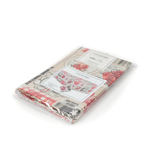 Tovaglia Sommaruga Biki cotone Loneta stampata rosso beige var C