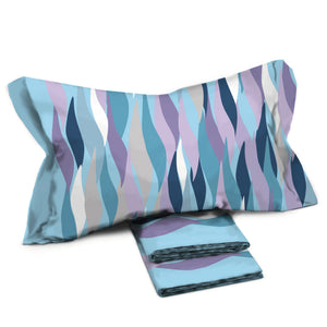 Completo letto Pompea Blaze lenzuola sopra sotto con angoli federa azzurro
