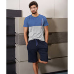 Pigiama uomo estivo Navigare 2141326 in cotone bluette