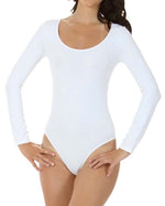 Body donna girocollo manica lunga in microfibra elasticizzata