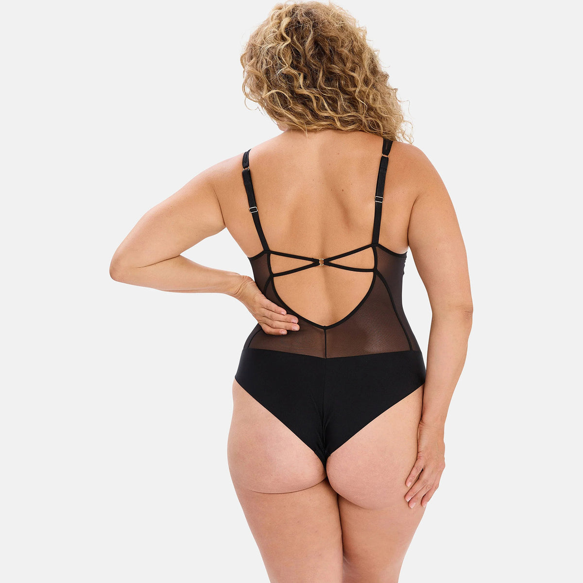 Body con ferretto tulle ricamato e microfibra Sans Complexe 20SAP04