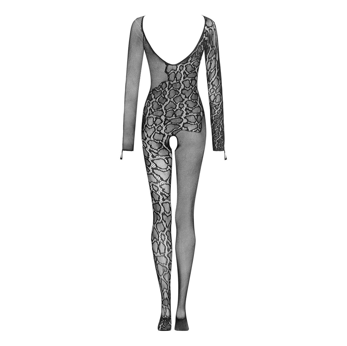 Bodystocking sexy a rete con motivo snake e cavallo aperto Obsessive G326