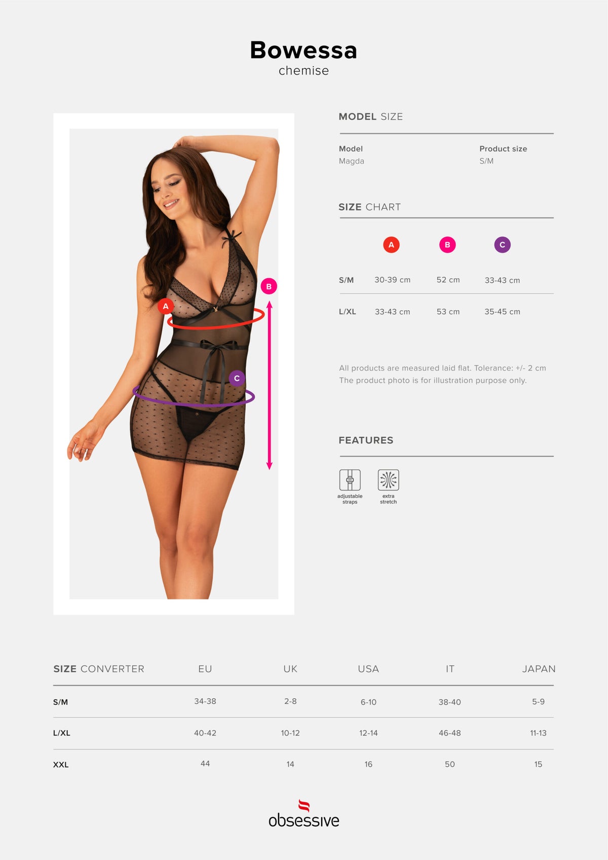 Sottoveste e perizoma Obsessive Bowessa chemise & thong raso