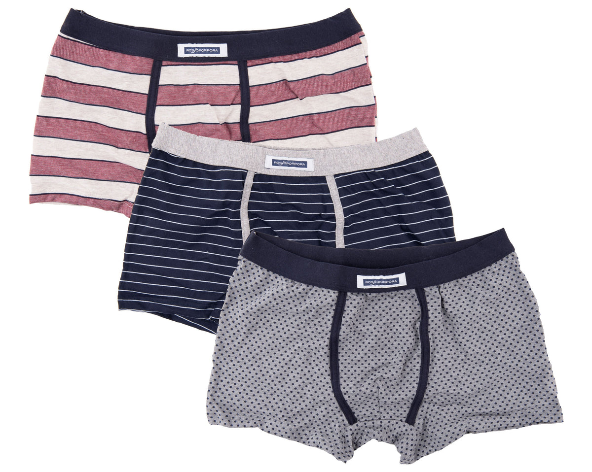 Boxer moda uomo ragazzo Rossoporpora ub1408 assortito 3 pezzi