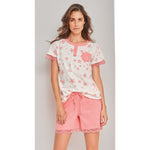 Pigiama Donna Laura Biagiotti 96373 corto stampato seta/pesca