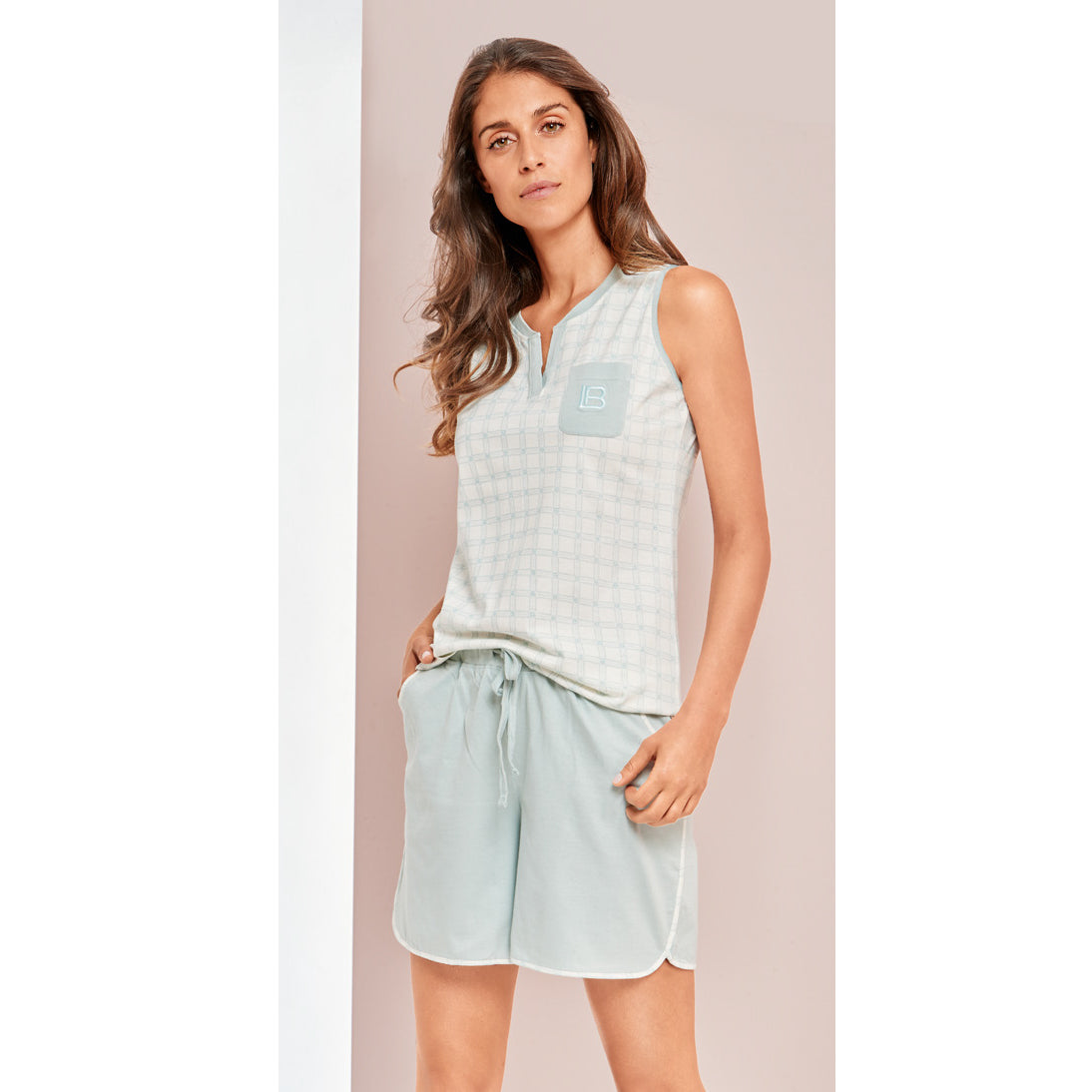 Pigiama donna Laura Biagiotti 96396 corto menta