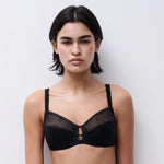 Reggiseno con ferretto tulle ricamo pied de poule Chantelle C13WMU