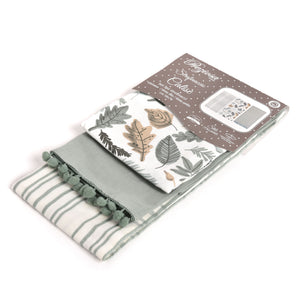Set da 3 strofinacci Preziosa Calisè W01 A verde cotone