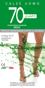 Calze uomo riposanti lunghe Cabifi Manon 70 denari in cotone