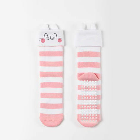 Calze antiscivolo donna a righe gattino Admas 21234 - 1 paio