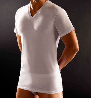 Maglia intima uomo Cagi 1305 cotone a V manica corta