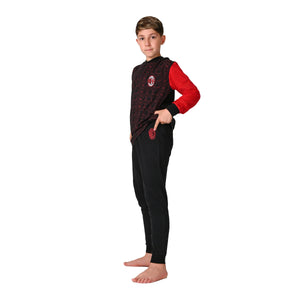 Pigiama uomo Milan in cotone leggero rosso nero PIGM 2010