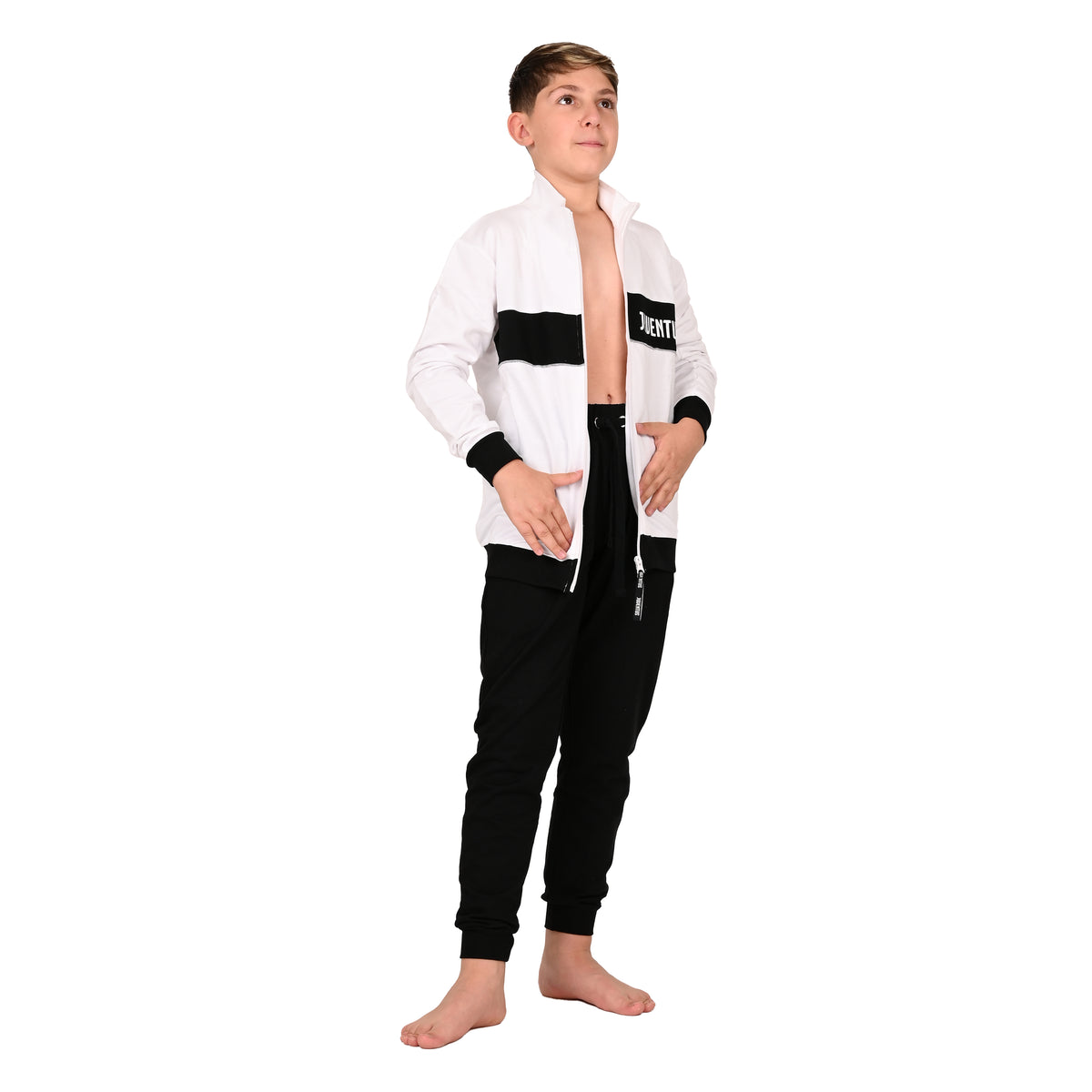 Tuta bambino Juventus FC in cotone leggero bianco nero F20 2085