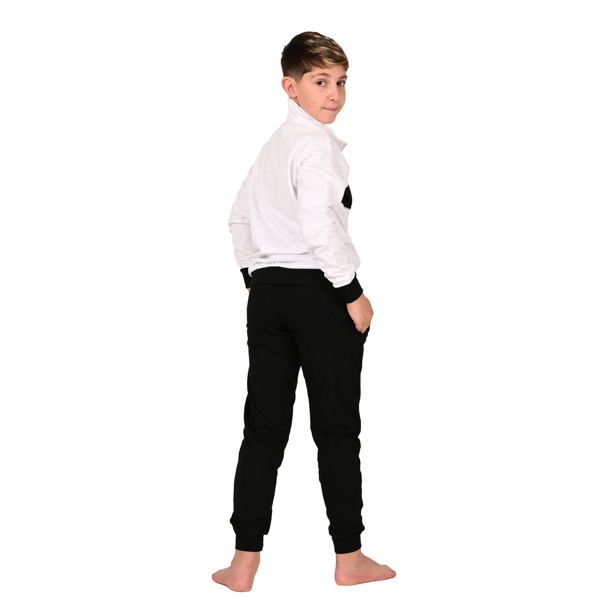 Tuta bambino Juventus FC in cotone leggero bianco nero F20 2085
