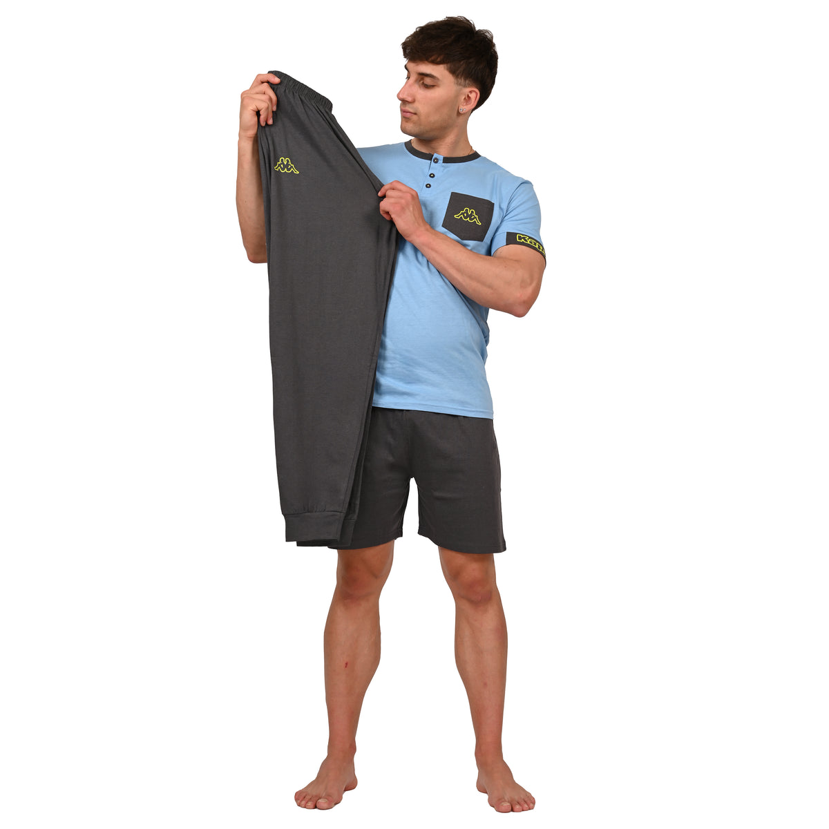 Pigiama uomo 3 pezzi corto + lungo estivo Kappa KMS24045