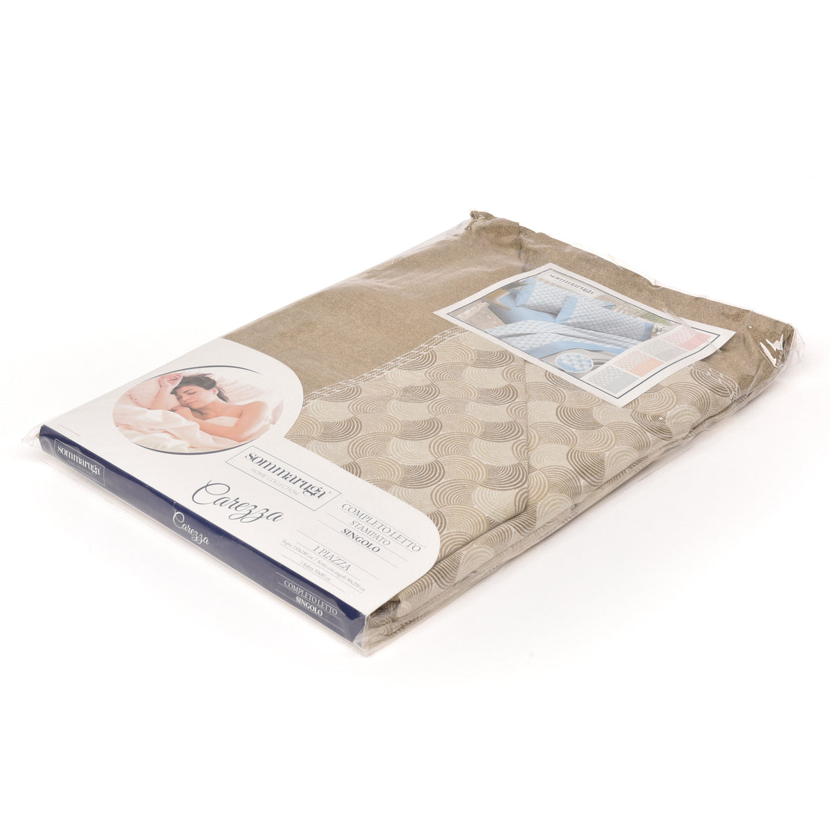 Completo letto lenzuola cotone Sommaruga D2 beige Carezza
