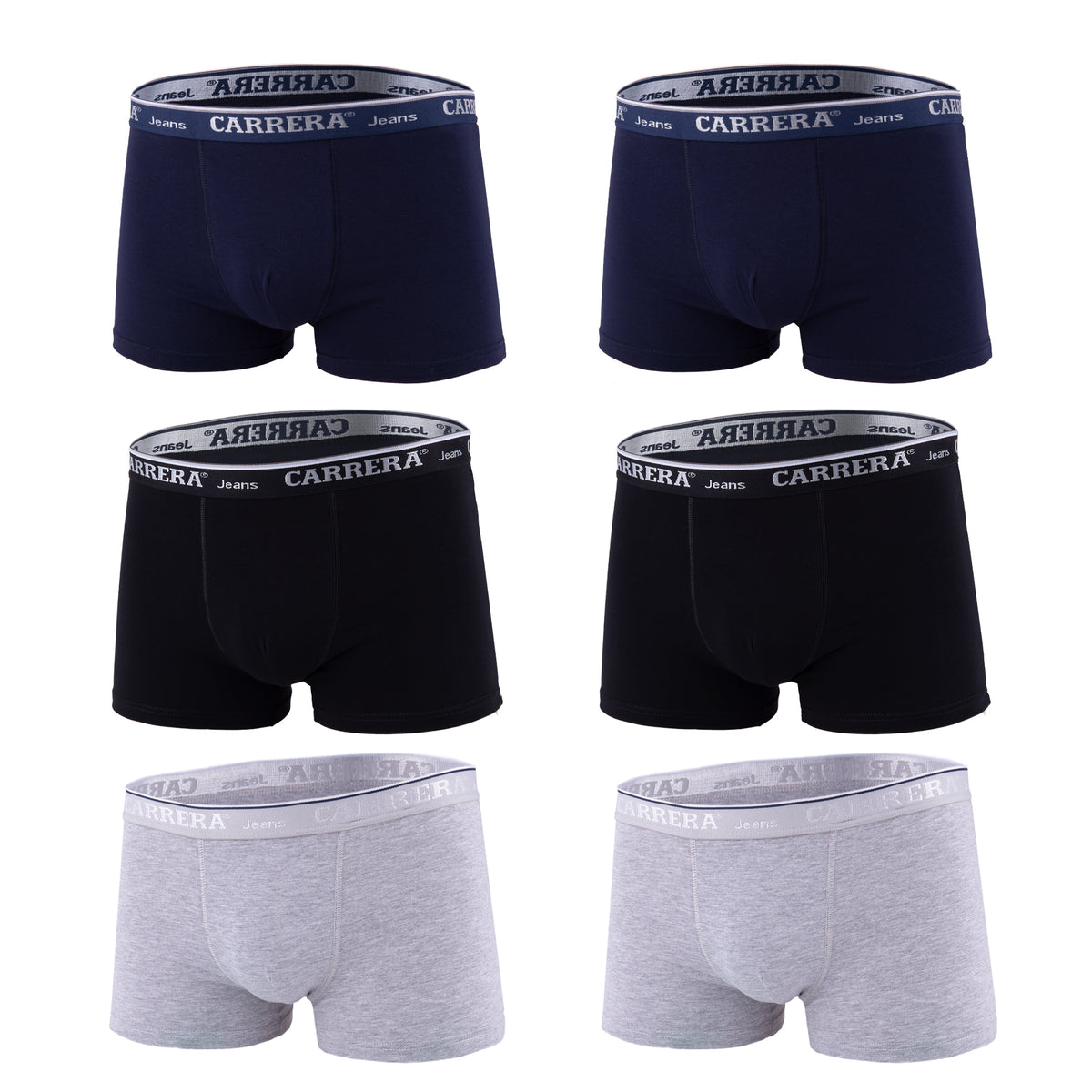 Boxer uomo Carrera Car 030 con elastico logato 6 pezzi