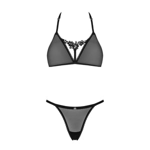 Coordinato sexy Celia noir set reggiseno + perizoma Obsessive