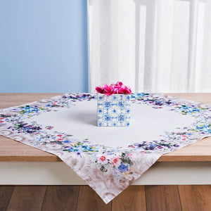 Centrotavola in cotone a fiori Vingi 90*90 dis. 2