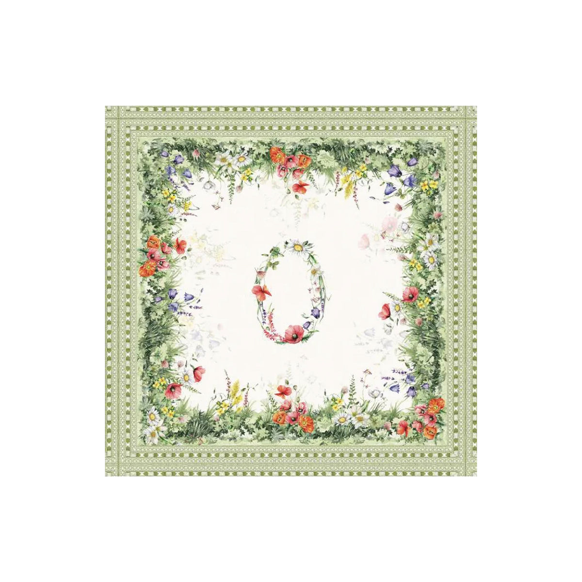Centrotavola in cotone a fiori Vingi 90*90 dis. 3