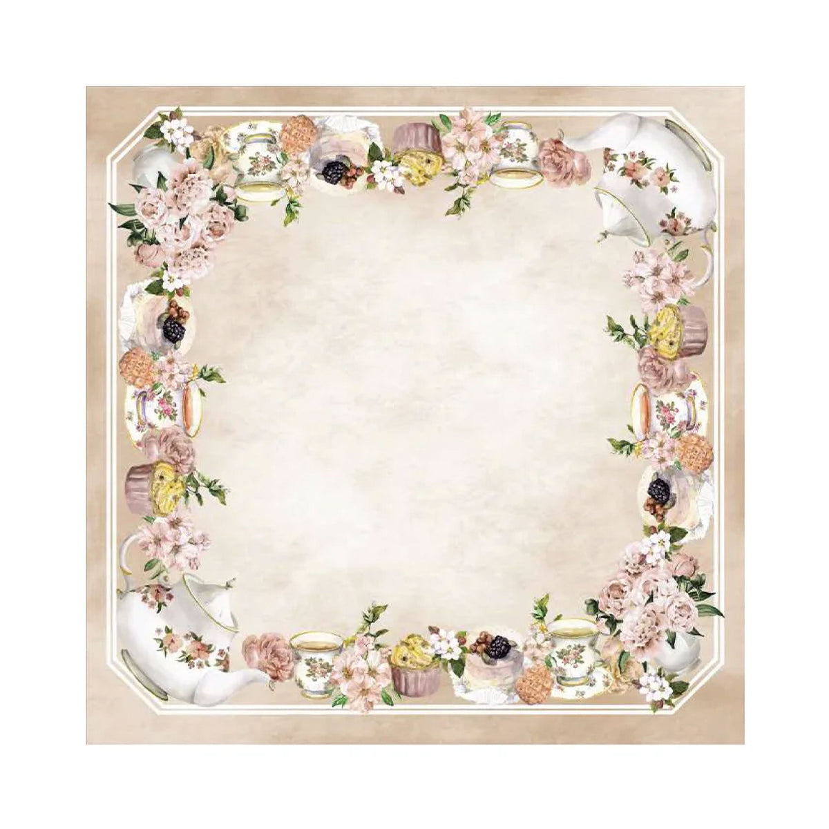 Centrotavola in cotone a fiori Vingi 90*90 dis. 4