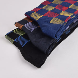 Calze uomo corte Enrico Coveri cheeky-3 Var A cotone scacchi 3 paia