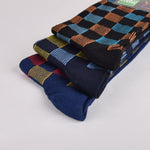 Calze uomo corte Enrico Coveri cheeky-3 Var B cotone scacchi 3 paia